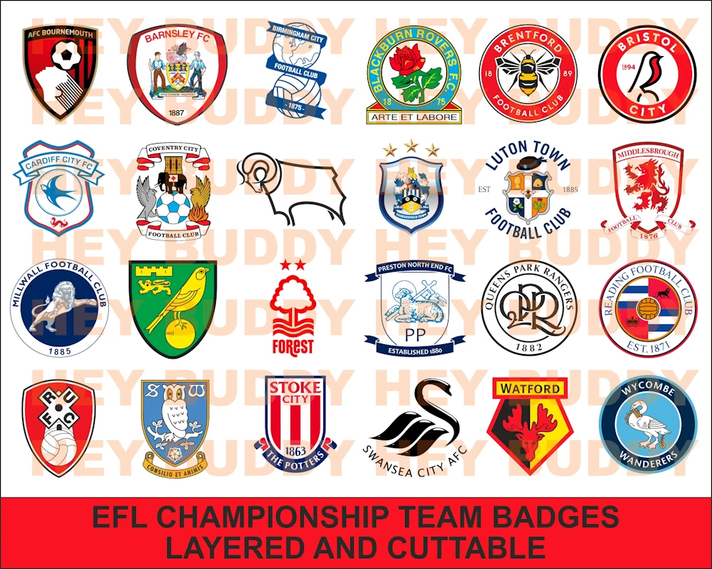 EFL Championship League SVG vector logo collection